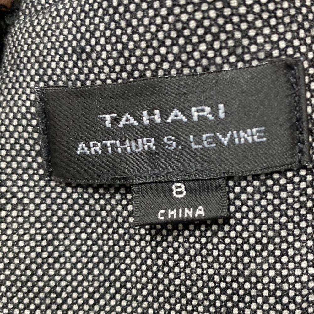 Tahari S Levine tweed Gray dress W Black belt - Picture 7 of 7